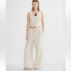 Aritzia Wilfred cruiselinen lodge pant in natural ecru size S NWT